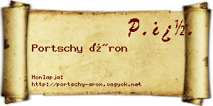 Portschy Áron névjegykártya